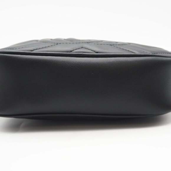 GUCCI GG Marmont Quilted Mini Bag 448065 Shoulder in Black Chevron Leather fo... - Picture 7 of 13